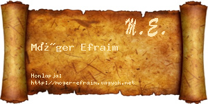 Móger Efraim névjegykártya